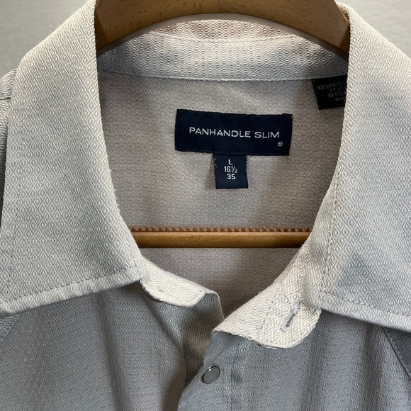 Panhandle Slim Western Shirt Diamond Pattern Snap Button Front L 16‎ 1/2 35 - Picture 11 of 11